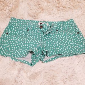 Adorable mint green heart shorts